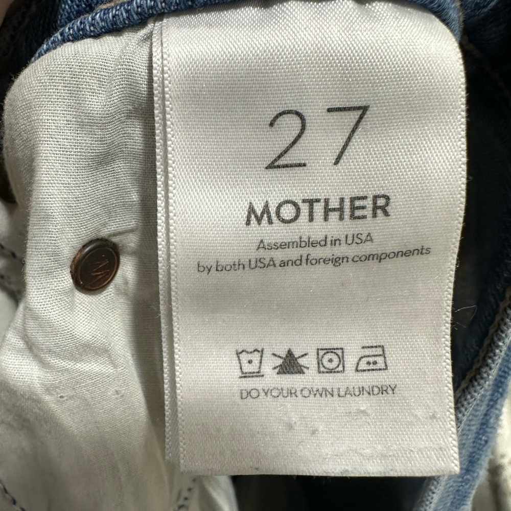 MOTHER Relaxed Distressed Light Blue Jeans - Picture 3 of 7